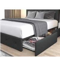 Platform Bed Frame with 4 Storage Drawers