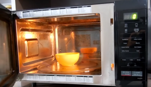 Clean Microwave with Stainless Steel